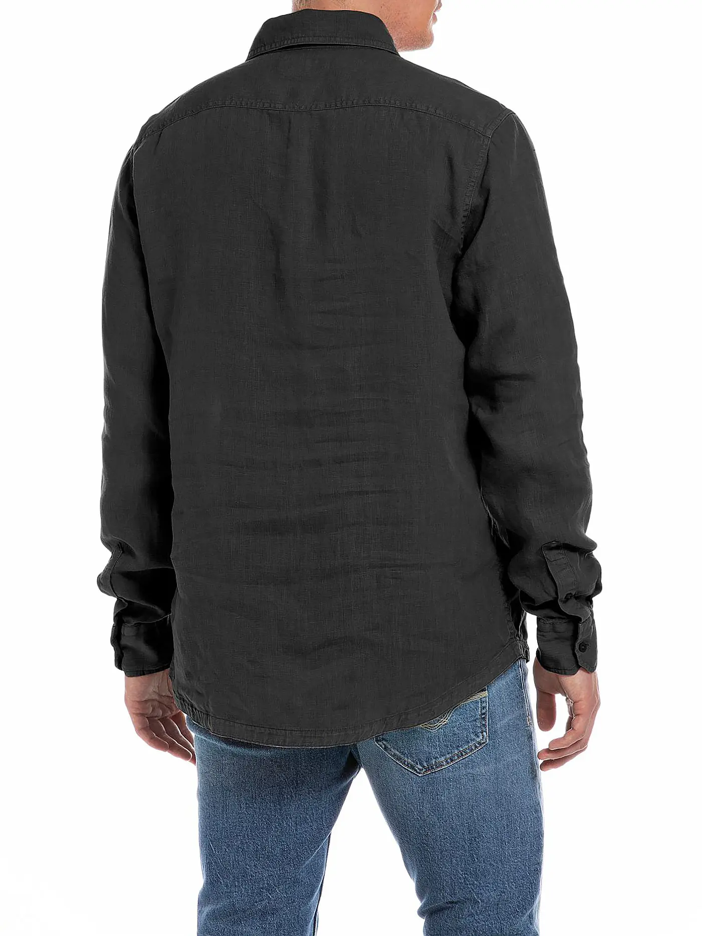REPLAY | Leinenhemd Regular Fit | schwarz